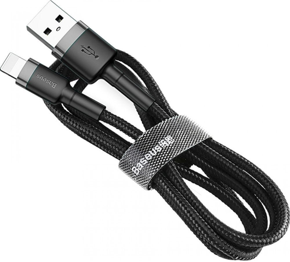 BASEUS Cafule nabíjací/dátový kábel USB na Lightning 2,4A 0,5m CALKLF-AG1, šedá-čierna